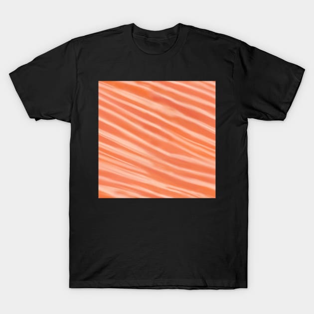 Raw salmon fillet pattern illustration T-Shirt by nobelbunt